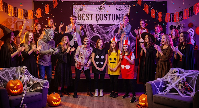 teen halloween spooky costume contest party